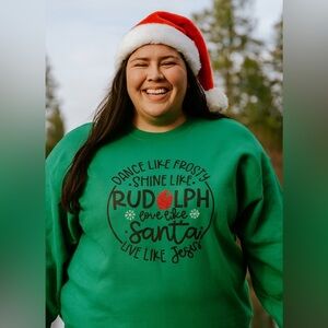 Dance Like Frosty, Shine Like Rudolph, Give Like Santa, Love Like Jesus Sweater